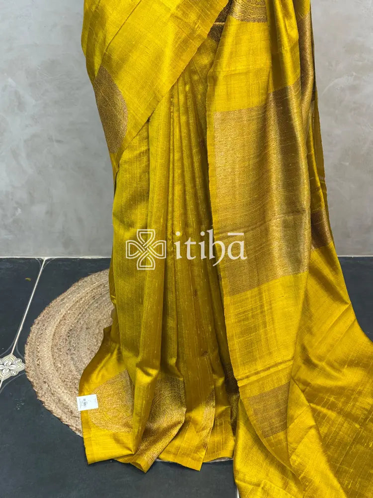 TUSSAR RAW SILK MEENAKARI BANARASI SAREE