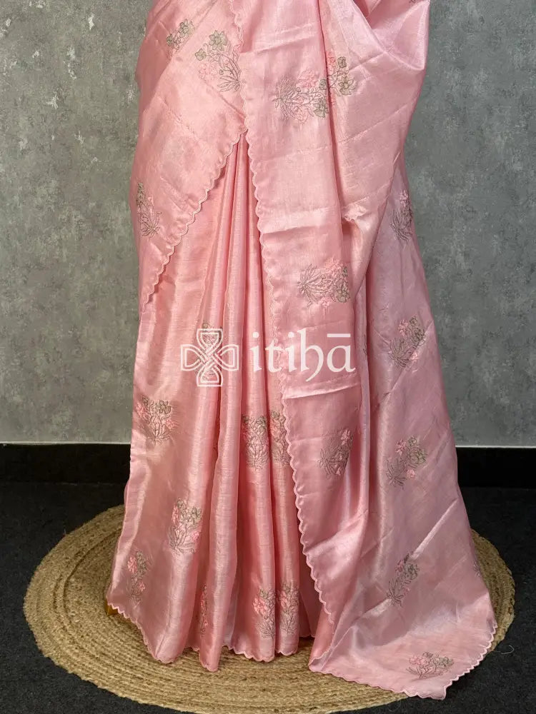 TUSSAR SILK EMBROIDERY SAREE