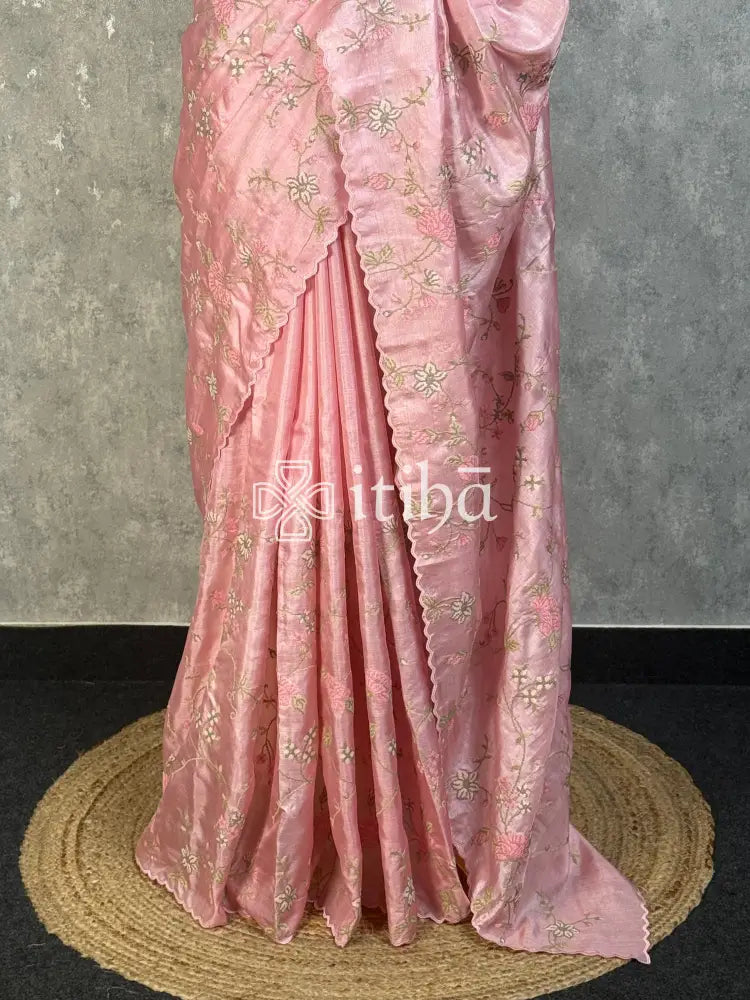 TUSSAR SILK EMBROIDERY SAREE