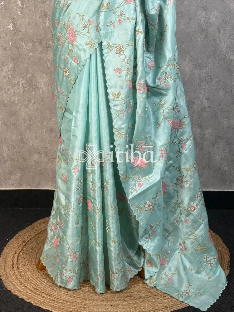 TUSSAR SILK EMBROIDERY SAREE