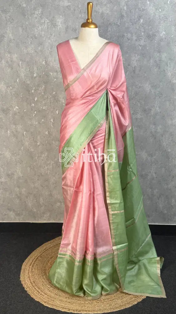 TUSSAR SILK EMBROIDERY SAREE