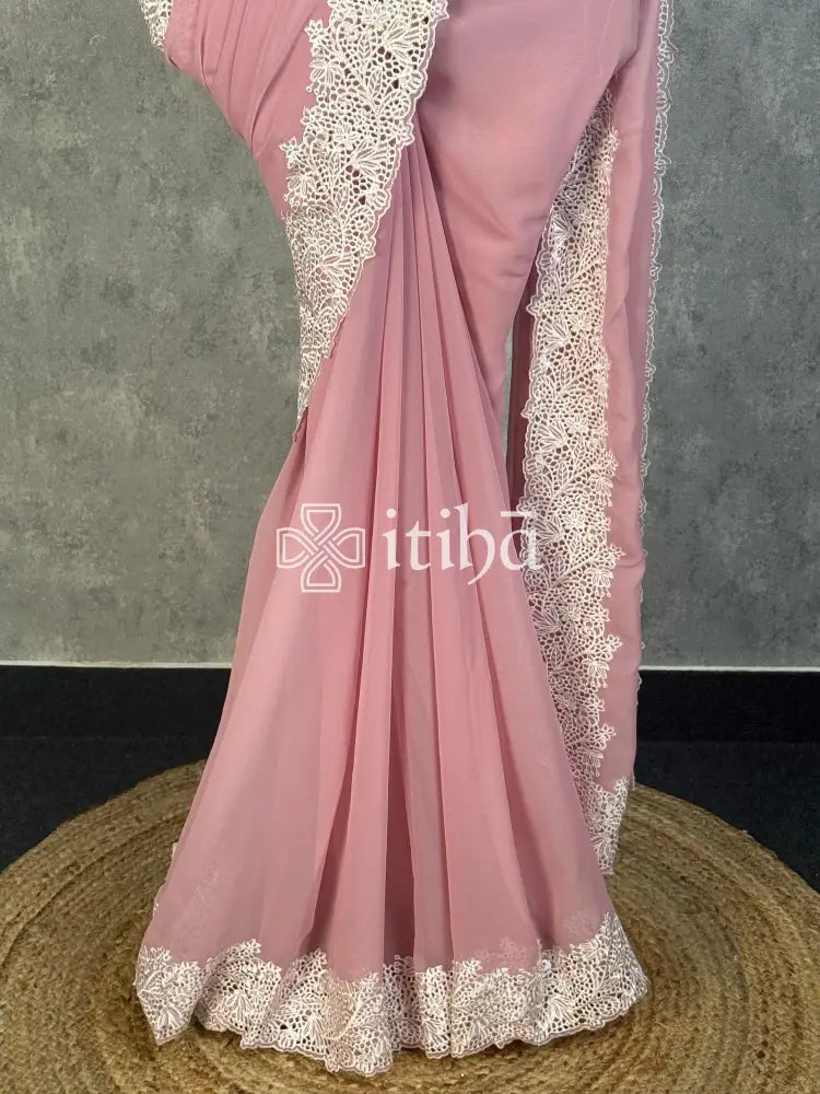 VISCOSE GEORGETTE CUTWORK EMBROIDERY SAREE