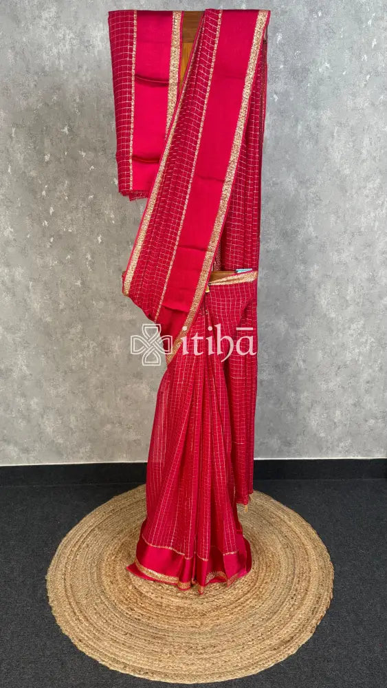 VISCOSE GEORGETTE SAREE - PINK