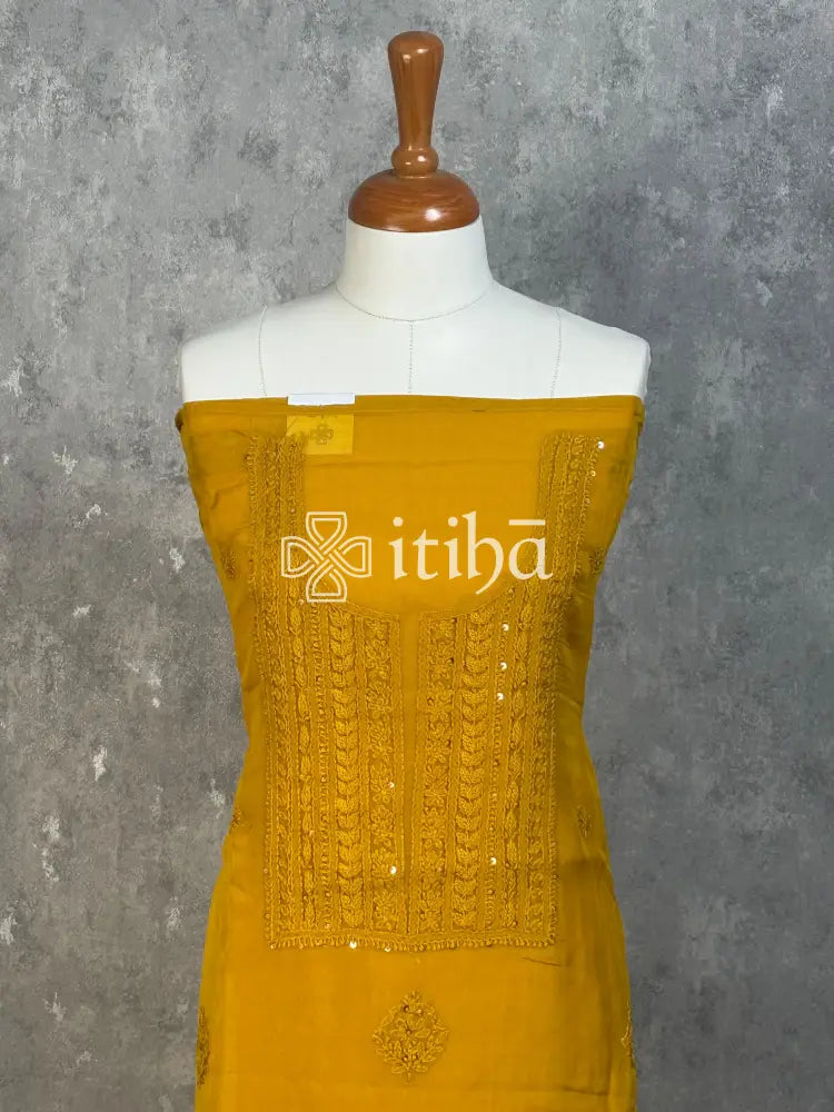 VISCOSE ORGANZA CHIKANKARI SALWAR SUIT