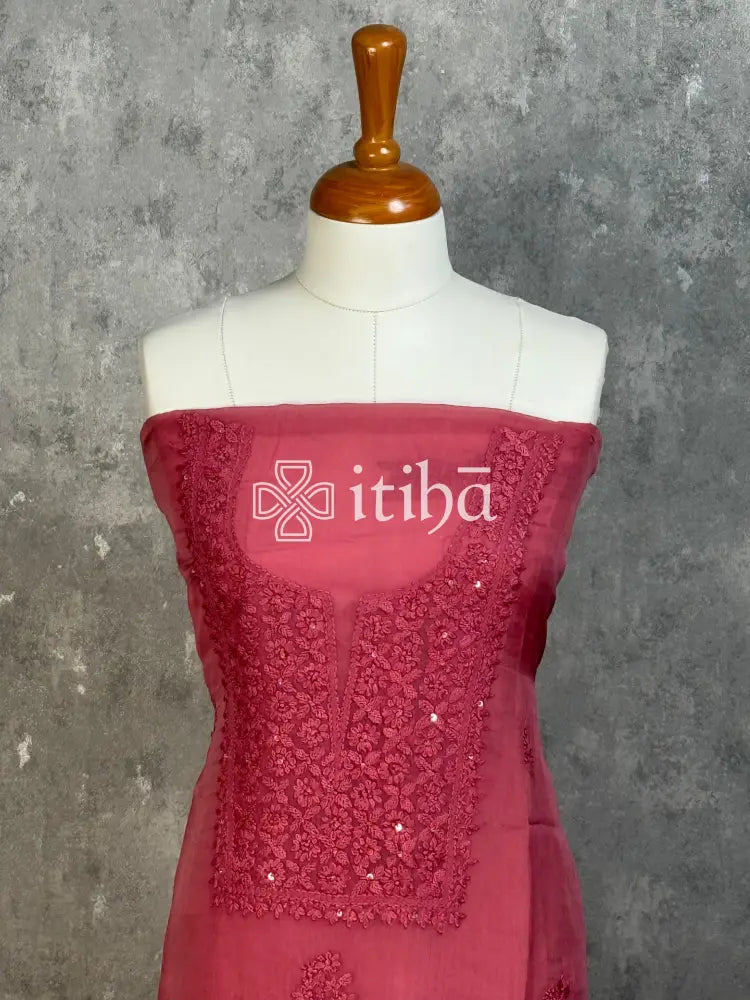 VISCOSE ORGANZA CHIKANKARI SALWAR SUIT