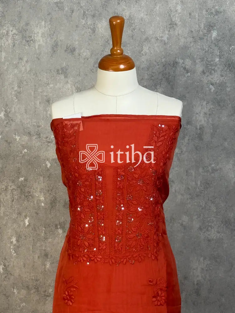 VISCOSE ORGANZA CHIKANKARI SALWAR SUIT