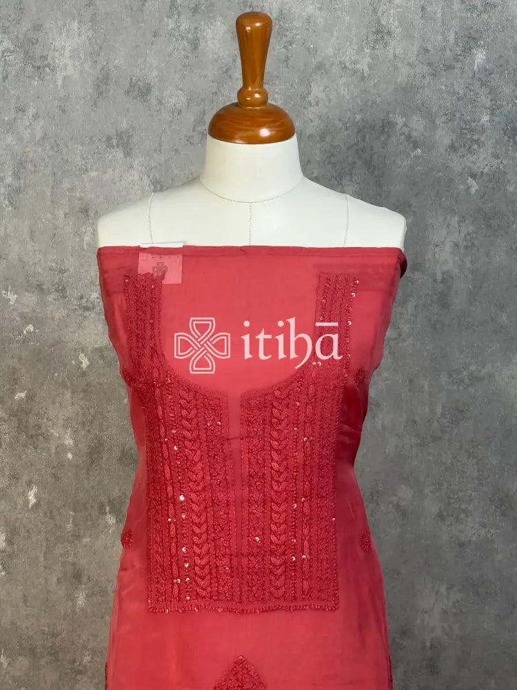 VISCOSE ORGANZA CHIKANKARI SALWAR SUIT