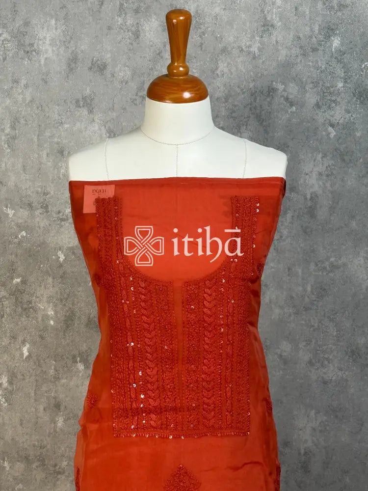 VISCOSE ORGANZA CHIKANKARI SALWAR SUIT