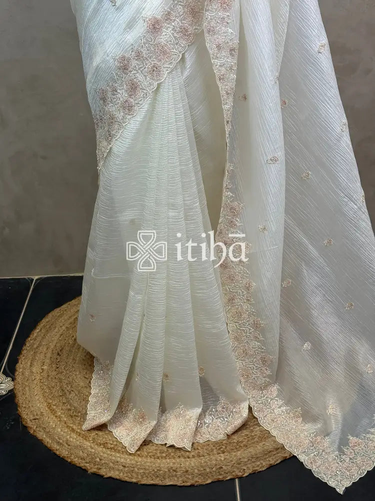 VISCOSE ORGANZA EMBROIDERY SAREE