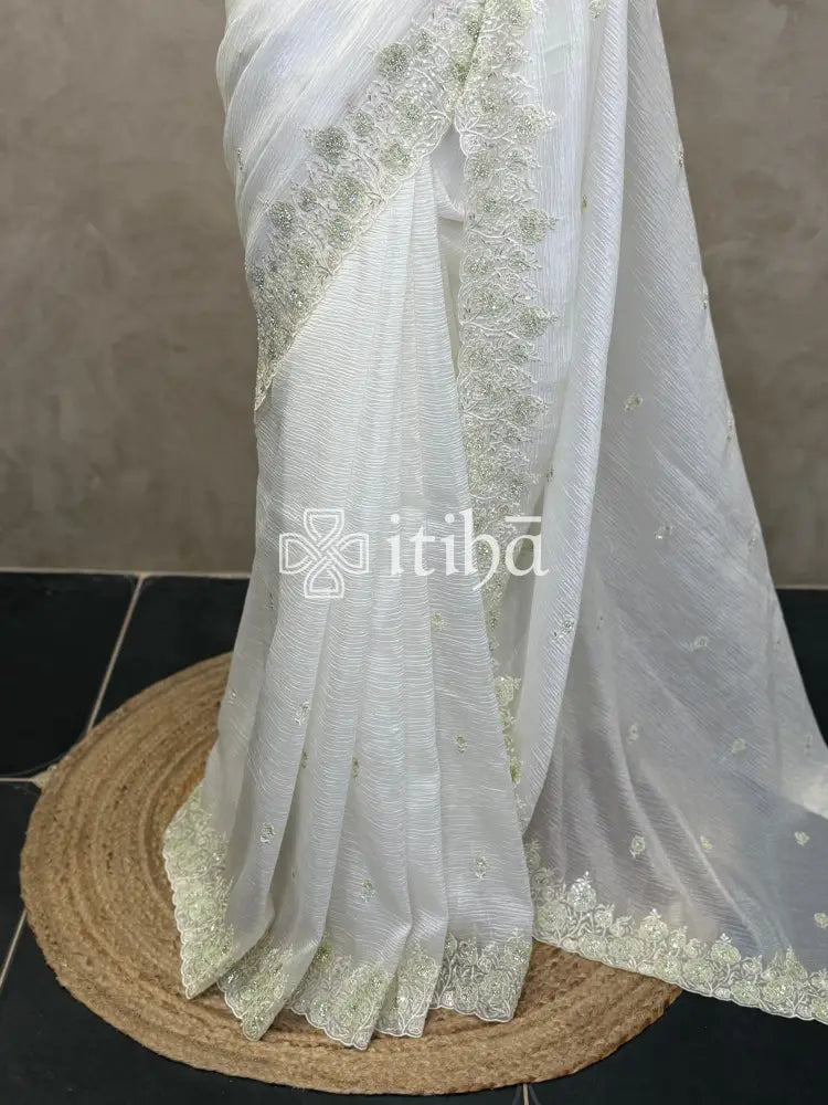VISCOSE ORGANZA EMBROIDERY SAREE