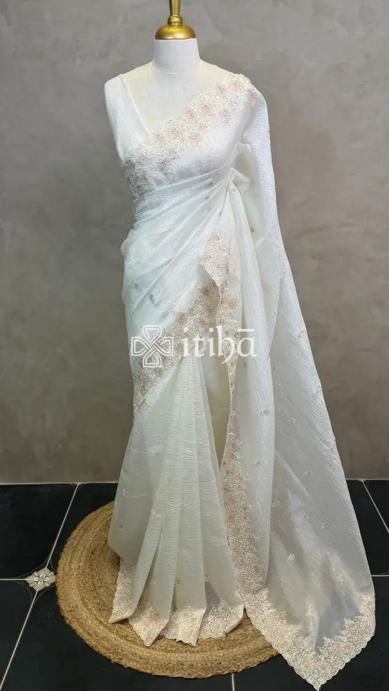 VISCOSE ORGANZA EMBROIDERY SAREE