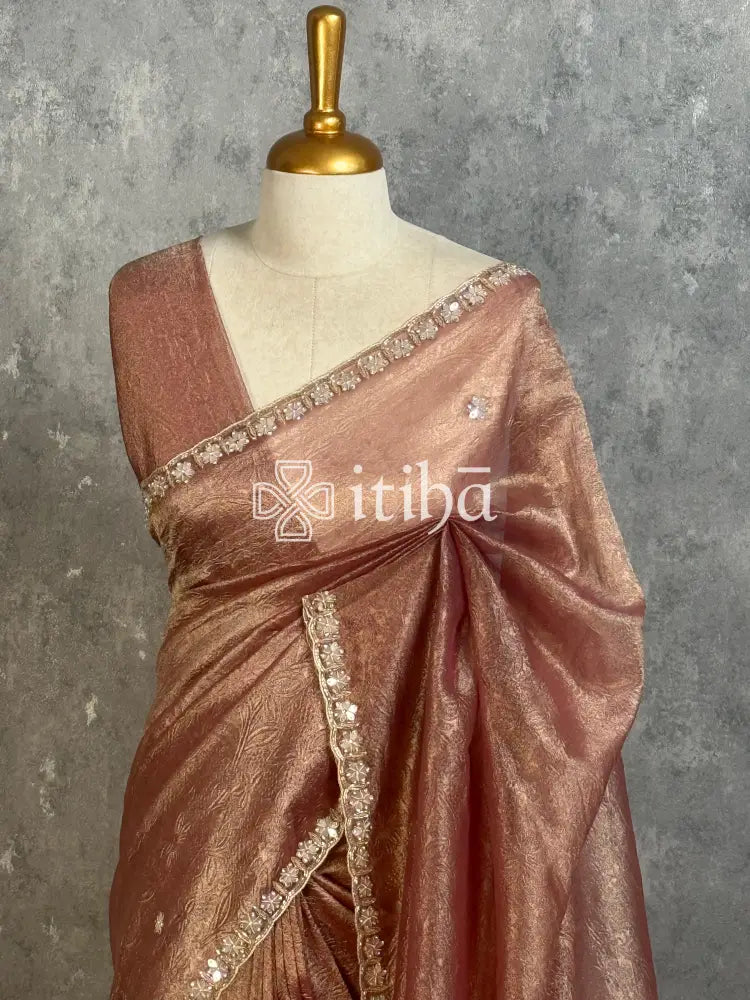 VISCOSE ORGANZA HANDWORK DESIGNER SAREE
