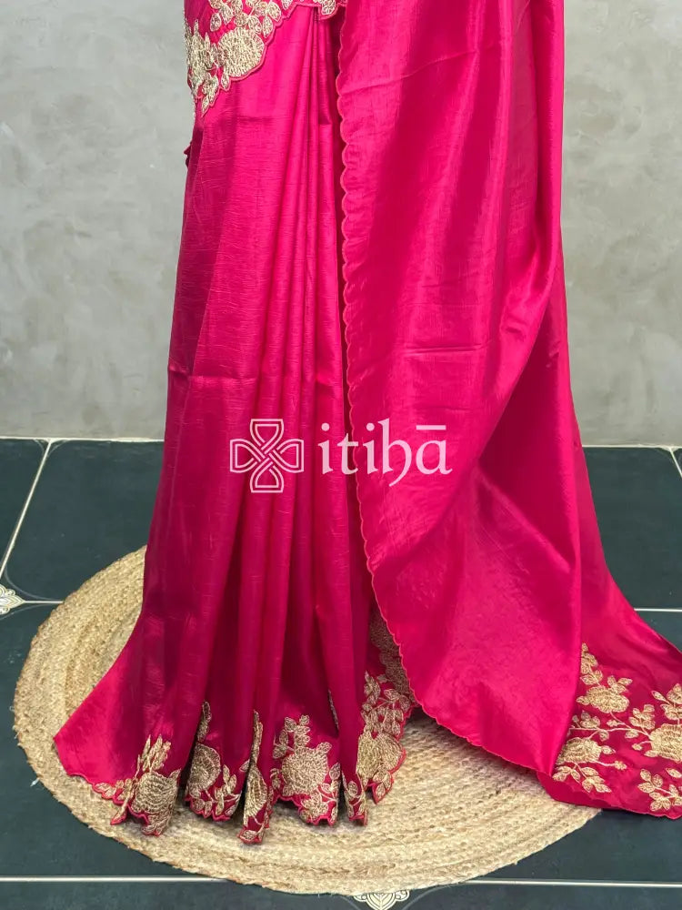 VISCOSE ORGANZAEMBROIDERY SAREE