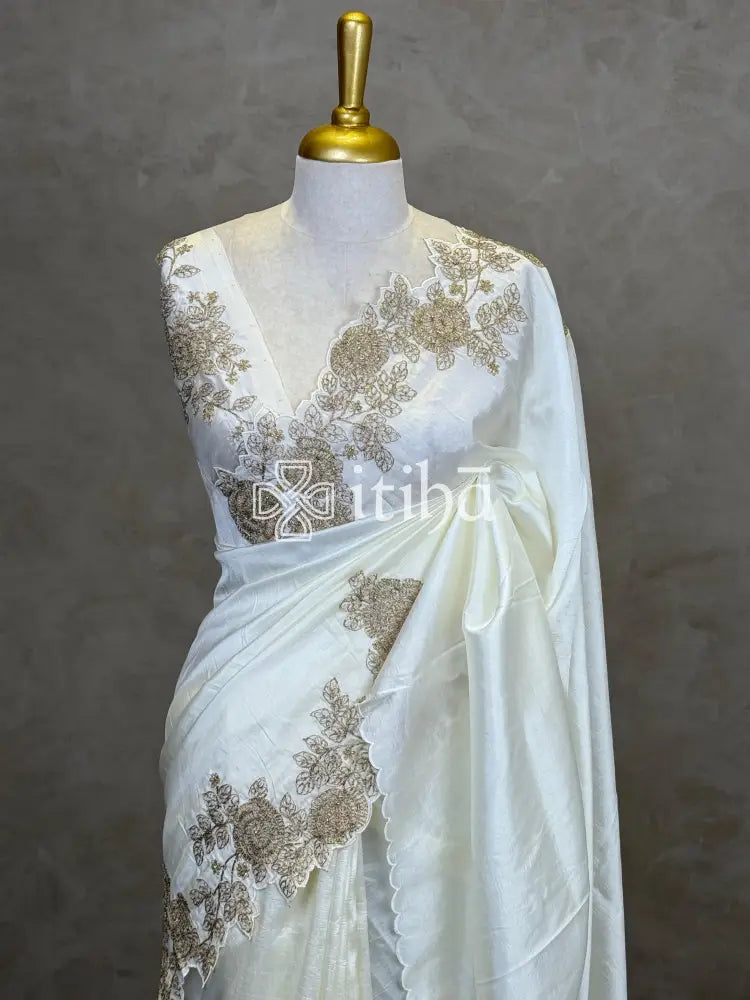 VISCOSE ORGANZAEMBROIDERY SAREE