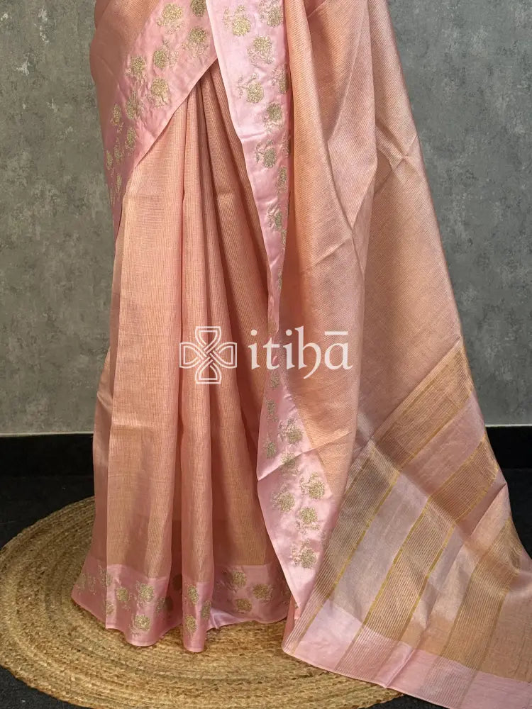 ZARI TUSSAR SILK EMBROIDERY SAREE
