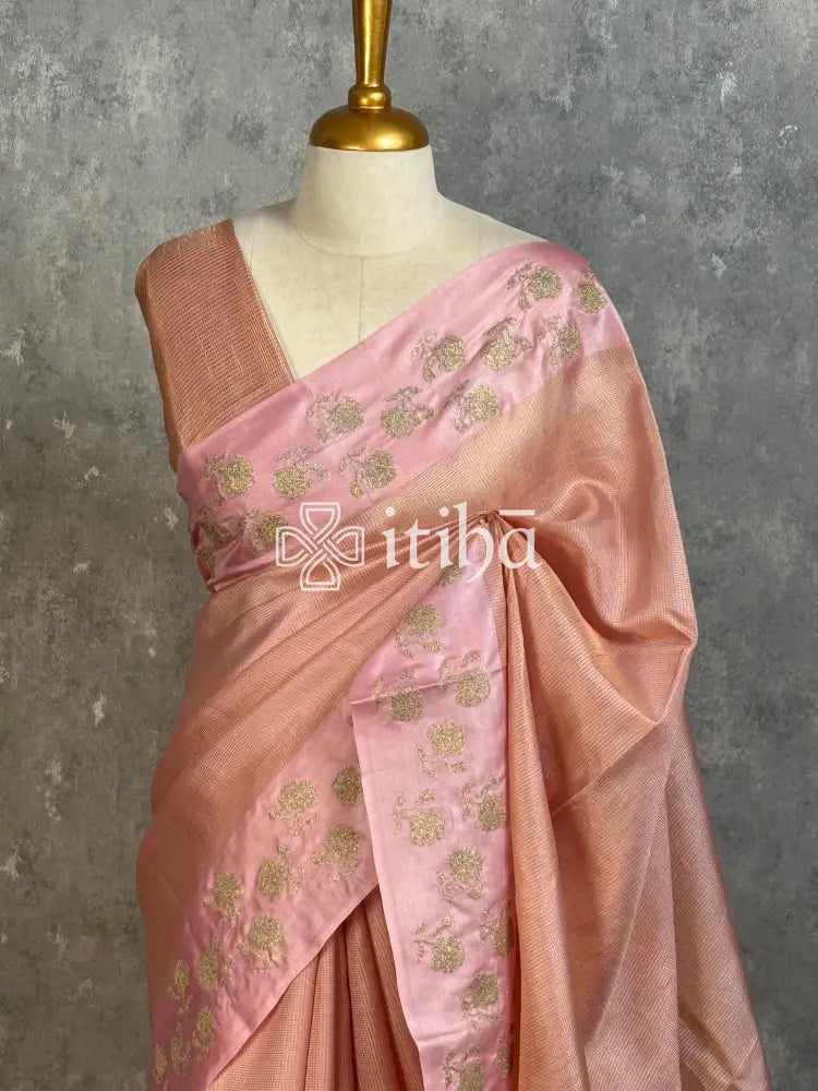 ZARI TUSSAR SILK EMBROIDERY SAREE
