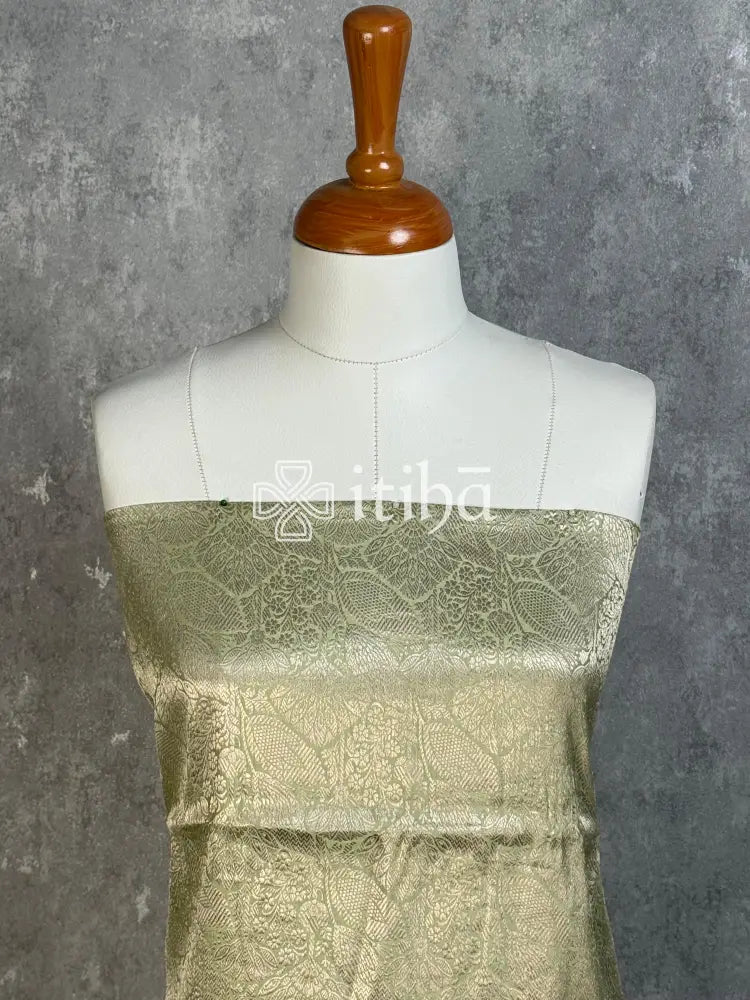 BANARASI BROCADE SUIT SET - PISTA GREEN