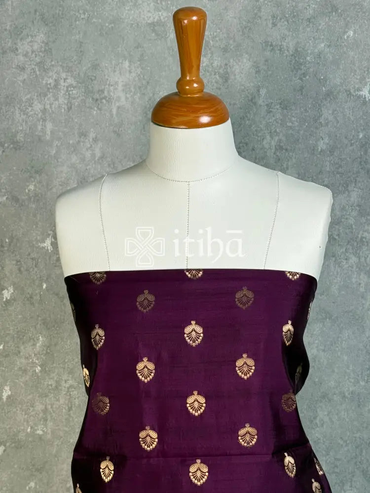 BANARASI SILK SUIT BANARASI SALWAR SET - WINE PURPLE