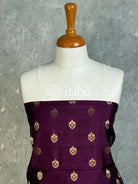 BANARASI SILK SUIT BANARASI SALWAR SET - WINE PURPLE