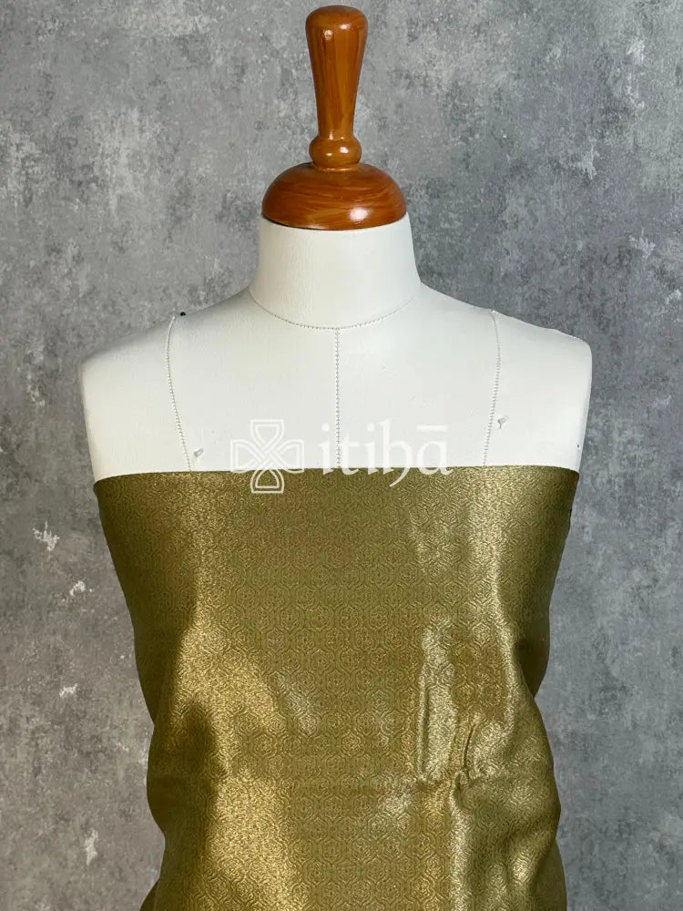 CHANDERI BROCADE SALWAR SET - olive green