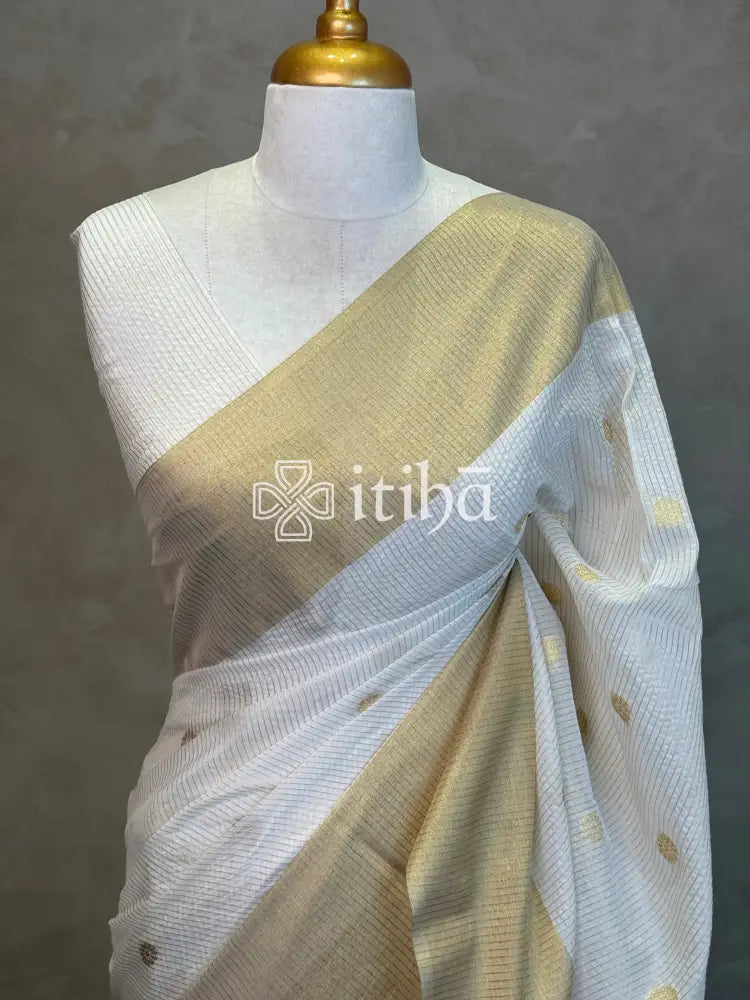 CHANDERI GOLD BHUTA SAREE