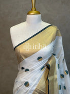 CHANDERI GREEN POLKA SAREE