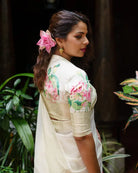 CHANDERI LOTUS PRINT SAREE