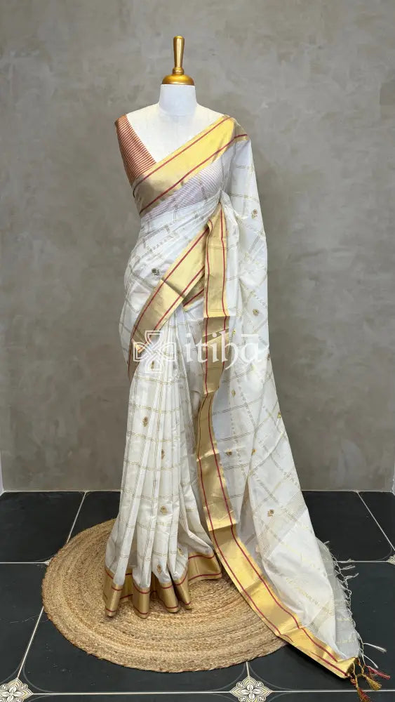 CHANDERI MEENAKARI SAREE