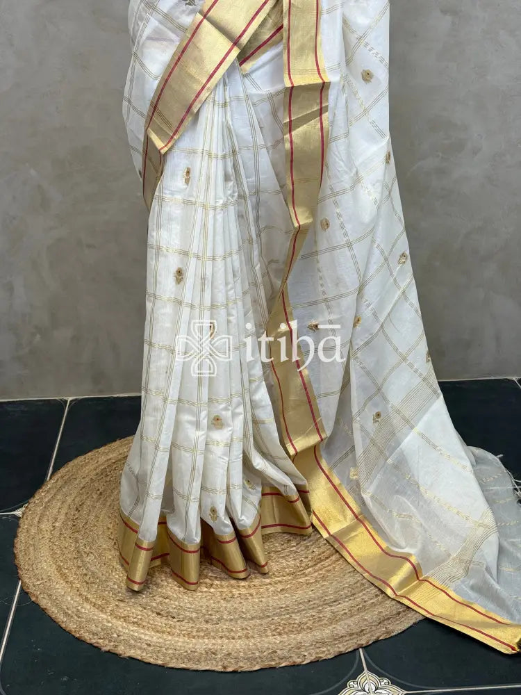 CHANDERI MEENAKARI SAREE