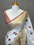 CHANDERI RED POLKA SAREE
