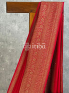 CREPE SILK BROCADE BLOUSE BANARASI SAREE