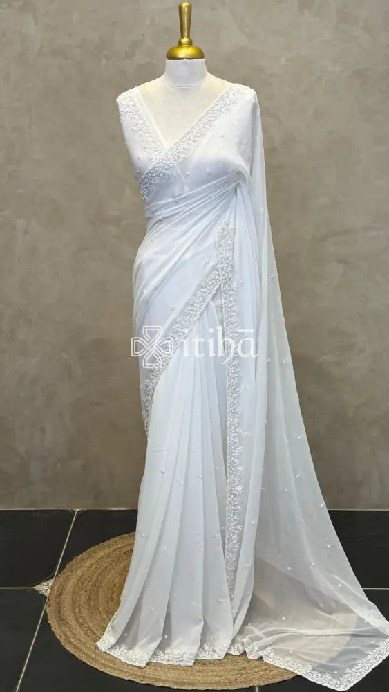 GEORGETTE HAND EMBROIDERY SAREE