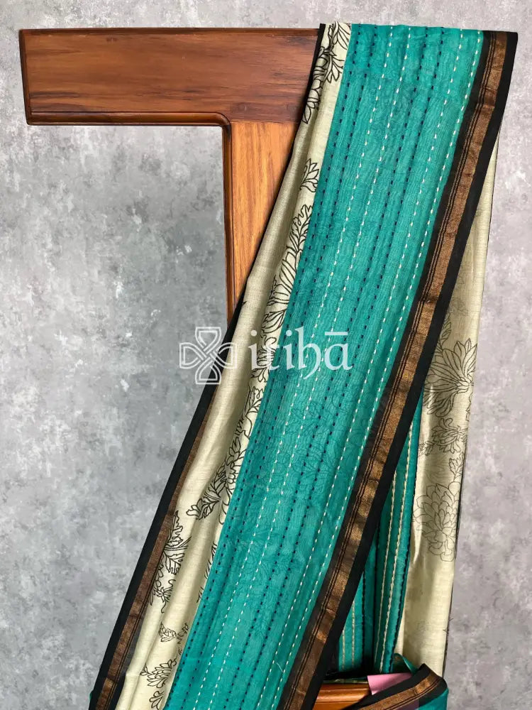 HAND BLOCK PRINT CHANDERI SAREE
