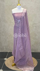 HAND EMBROIDERY SUIT SET - LAVENDER
