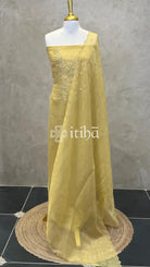 HAND EMBROIDERY SUIT SET - mustard yellow