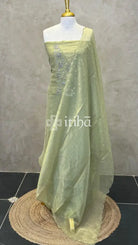 HAND EMBROIDERY SUIT SET - olive green