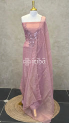 HAND EMBROIDERY SUIT SET - PASTEL PINK
