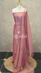 HAND EMBROIDERY SUIT SET - PASTEL PINK