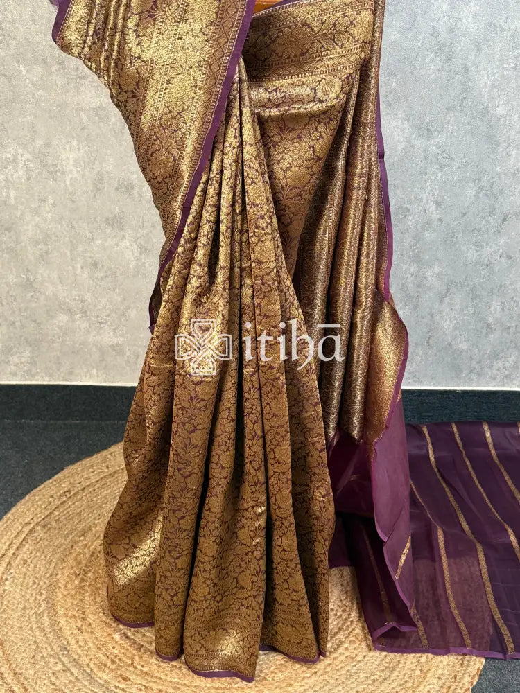 KORA ANTIQUE BROCADE BANARASI SAREE
