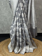 KORA GREY ZARI JAAL BANARASI SAREE