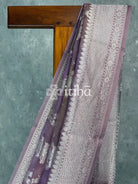 KORA HAND DYE SILVER BANARASI SAREE