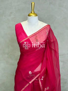 KORA MUSLIN SAREE - PINK