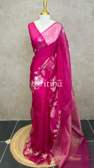 KORA MUSLIN SAREE - PINK