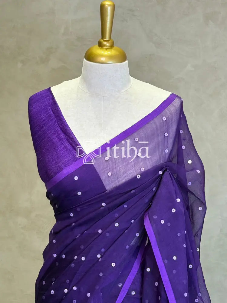 KORA MUSLIN SEQUENCE WEAVING SAREE
