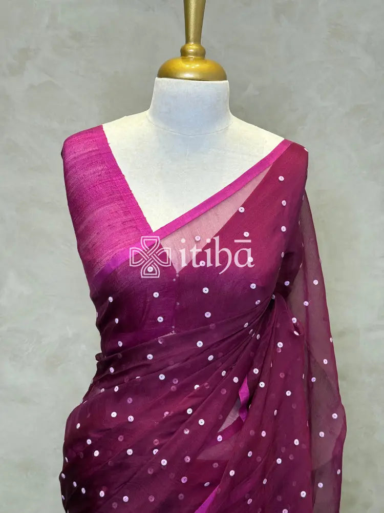 KORA MUSLIN SEQUENCE WEAVING SAREE