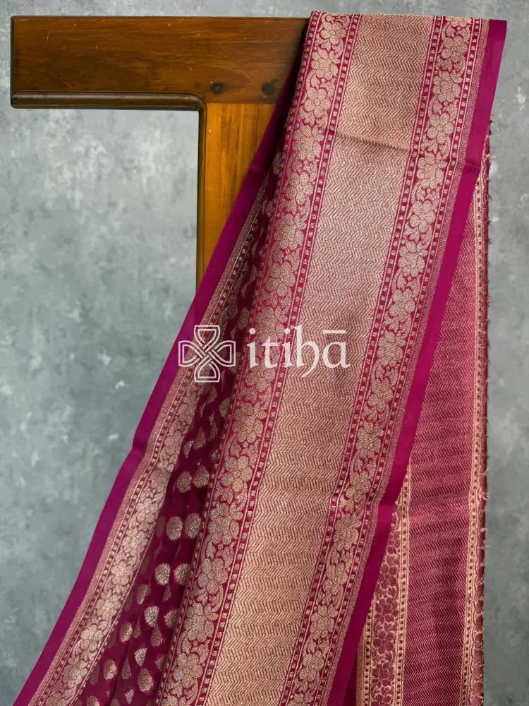 KORA WATER ZARI BHUTA BANARASI SAREE