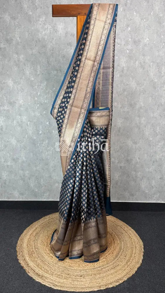 KORA WATER ZARI BHUTA BANARASI SAREE