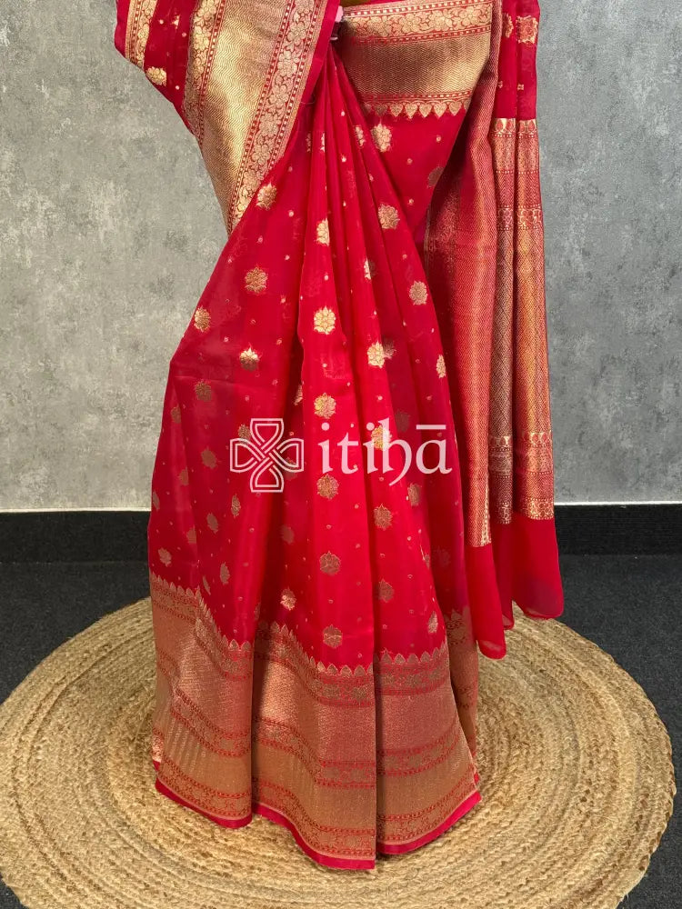 KORA WATER ZARI BHUTA HL BANARASI SAREE