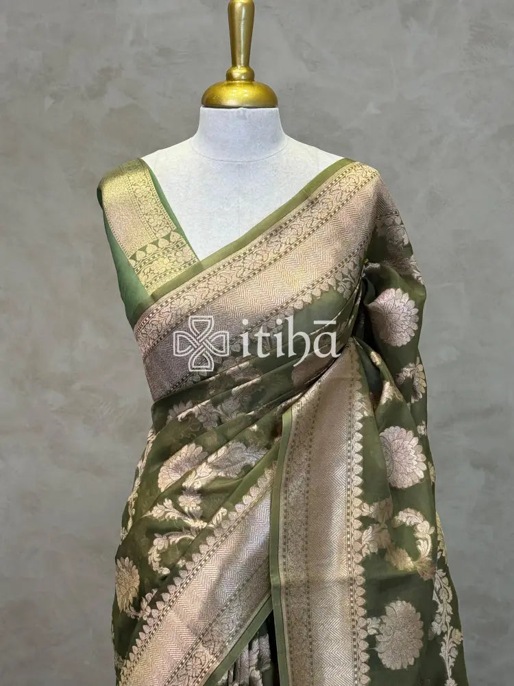 KORA WATER ZARI JAAL BANARASI SAREE