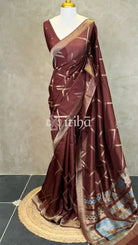 KOSA SILK BANARASI SAREE - Brown